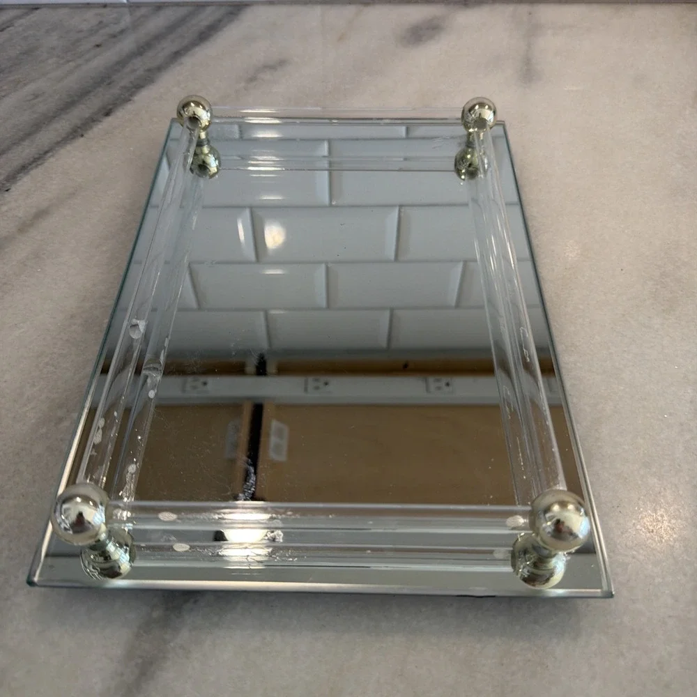 Vintage Vanity Mirror With Lucite BumpersGW993